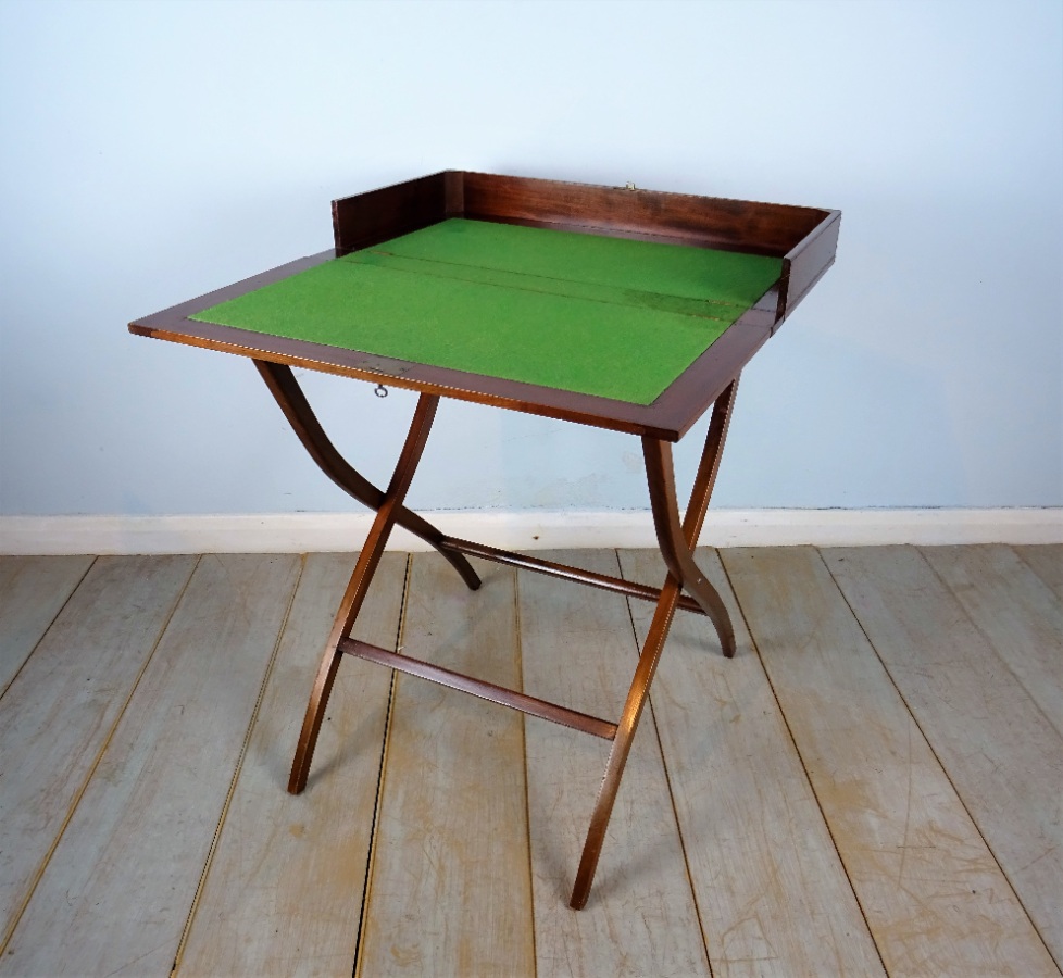 Mahogany Campaign Folding Desk Coaching Table